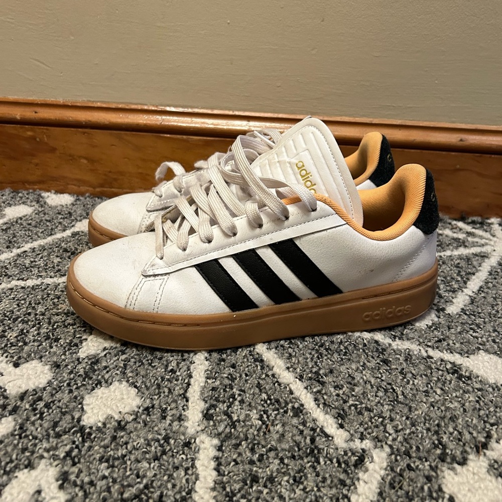 Adidas Court Alpha Cloudfoam White Black Yellow 7.5